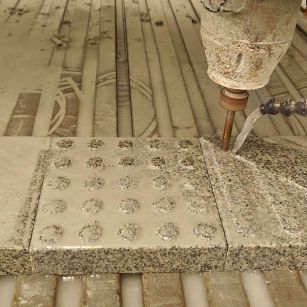 聊城 芝麻白花岗岩石材盲人石、盲道石、盲点石