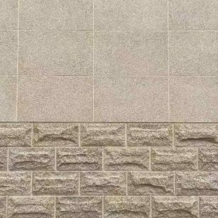 聊城 黄金麻自然面蘑菇石配荔枝面干挂