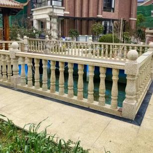 聊城黄金麻花岗岩石材栏杆，扶手，将军柱，花瓶柱