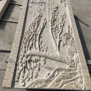 聊城 黄金麻雕刻板浮雕迎客松