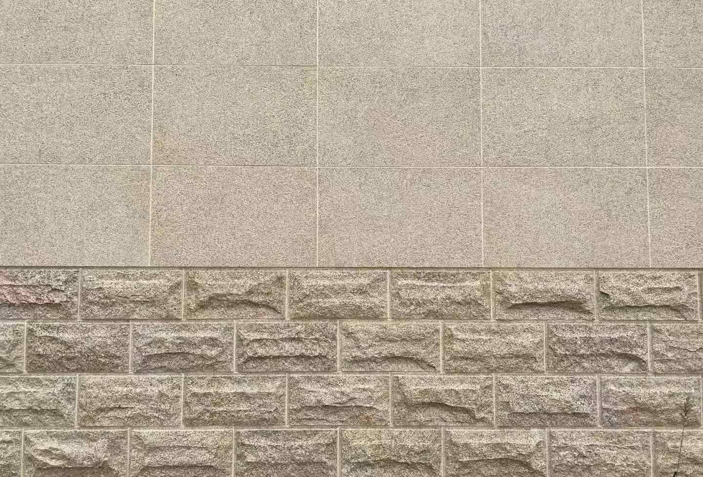 聊城 黄金麻自然面蘑菇石配荔枝面干挂