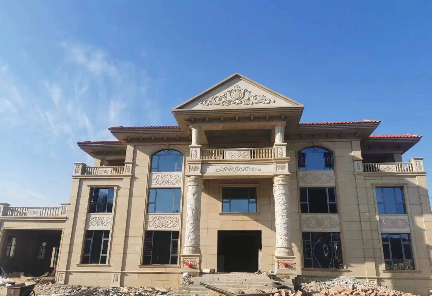 聊城 黄金麻花岗岩别墅外墙干挂