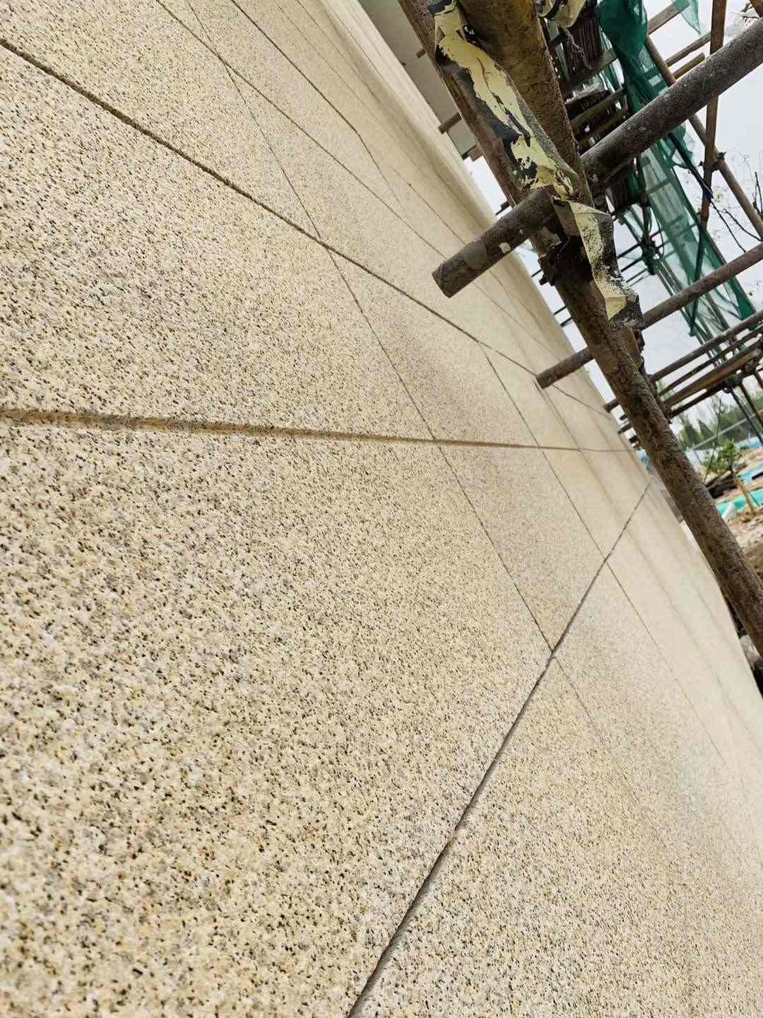 聊城 黄金麻花岗岩荔枝面外墙干挂石材效果示例